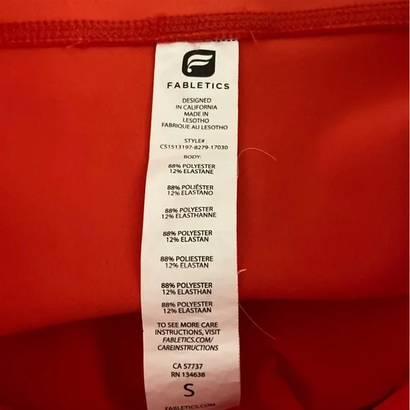 Fabletics Capri Leggings sz Small Orange - Picture 4 of 5